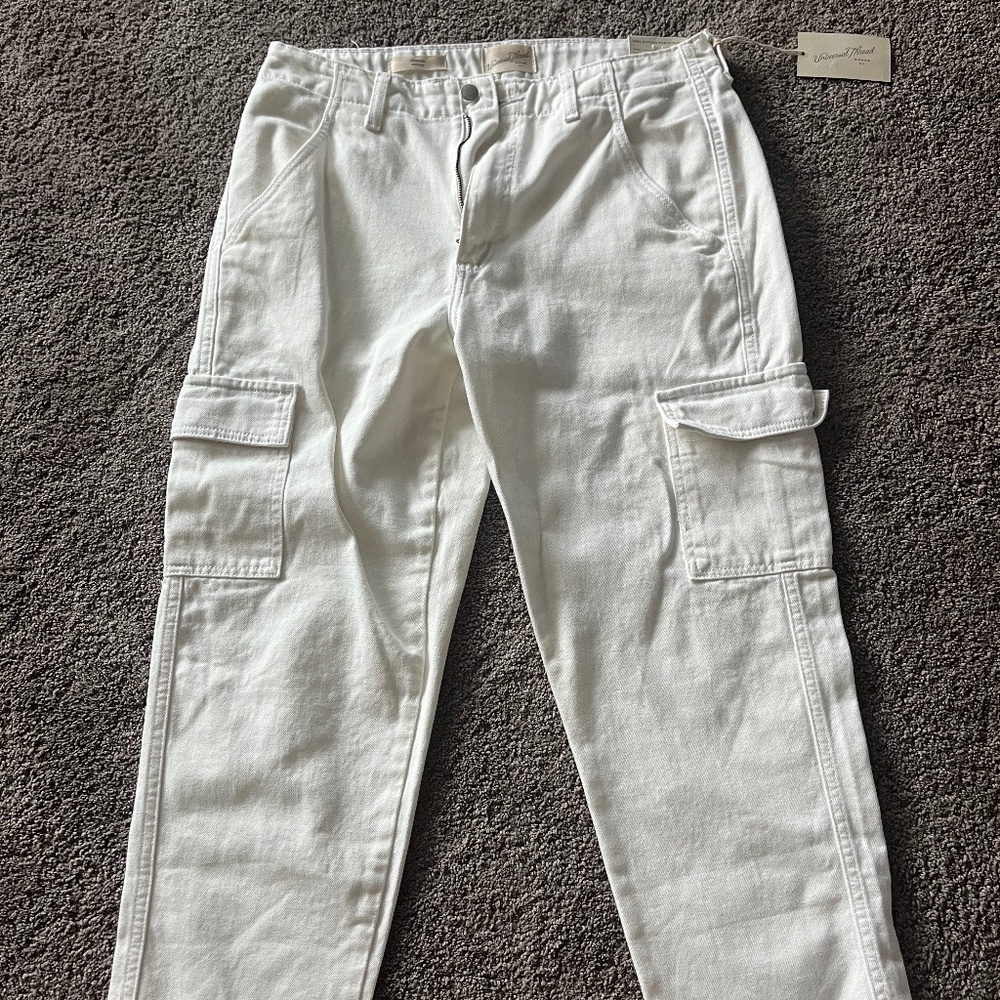 Women's Universal Thread Boyfriend Cargo Pants - White - Size 8